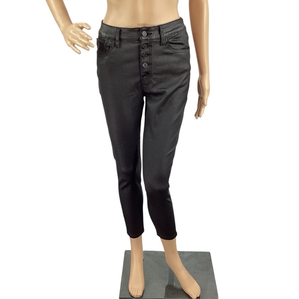 KanCan Black Coated Button Fly Skinny Jeans Size 11/29